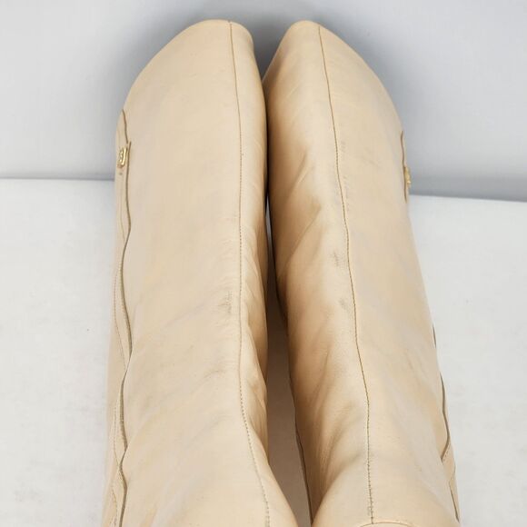 Sandro Jily Smooth Leather Ivory Tall Heeled Boots Size 37 EU NEW - Picture 10 of 16